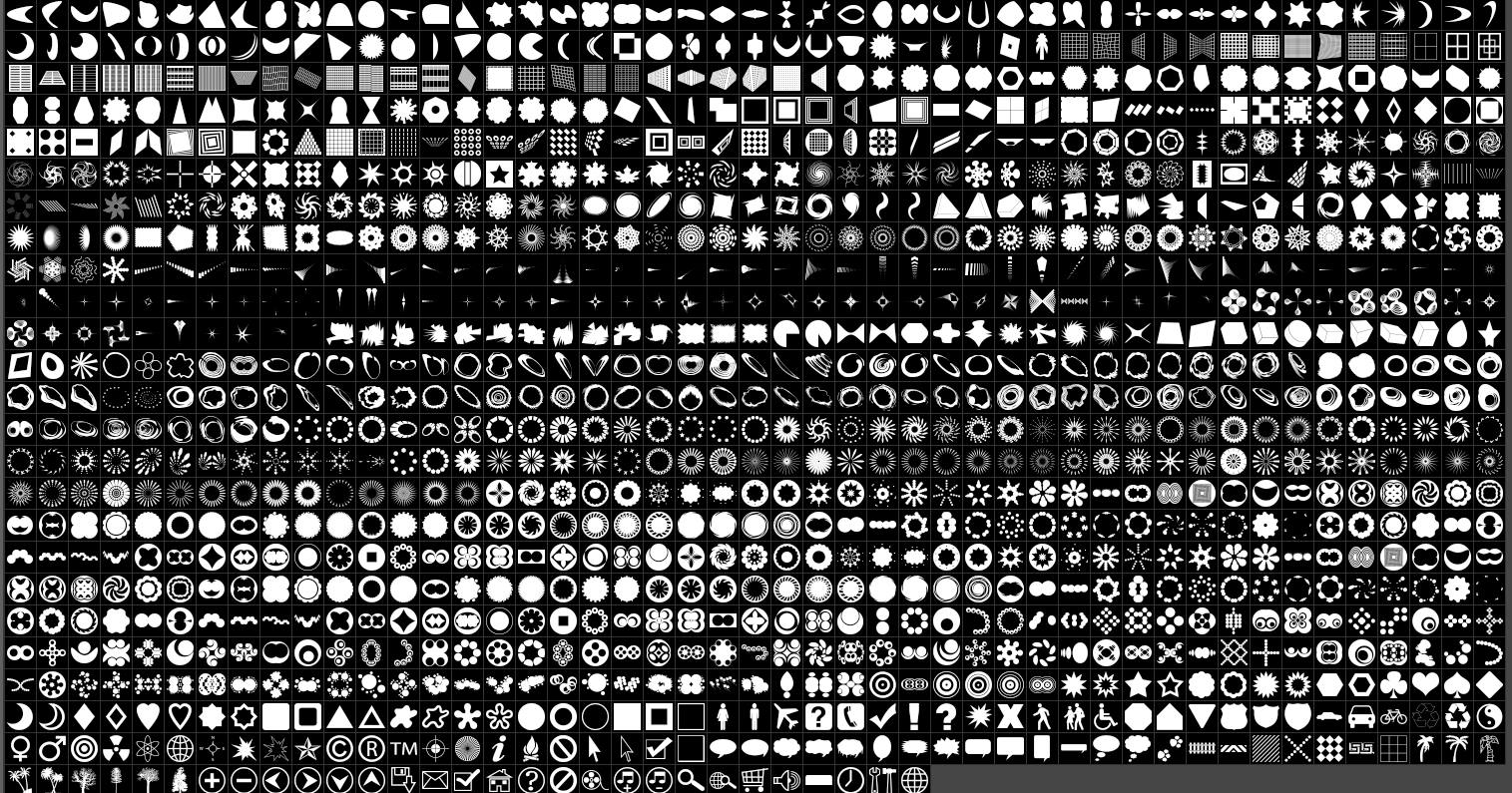 Download shapes for Photoshop 1190 shapes in one batch