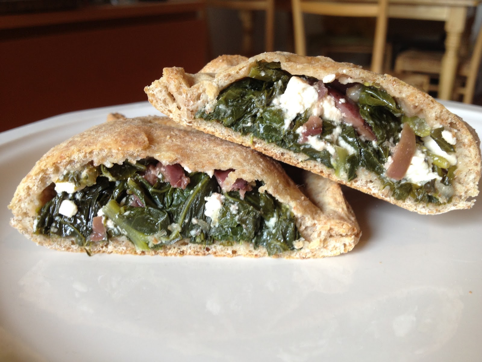 Making Michael Pollan Proud Broccoli Rabe, Feta and Olive Calzones