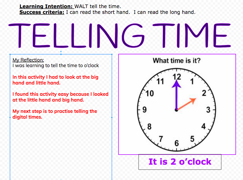 Austin Elm Park School I Am Learning To Read O'Clock Times On An