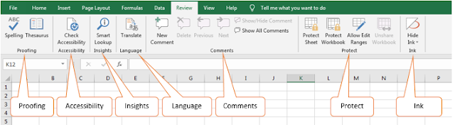 Excel Review tab