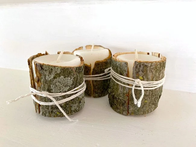 Decorative Tree Bark Candle Wraps