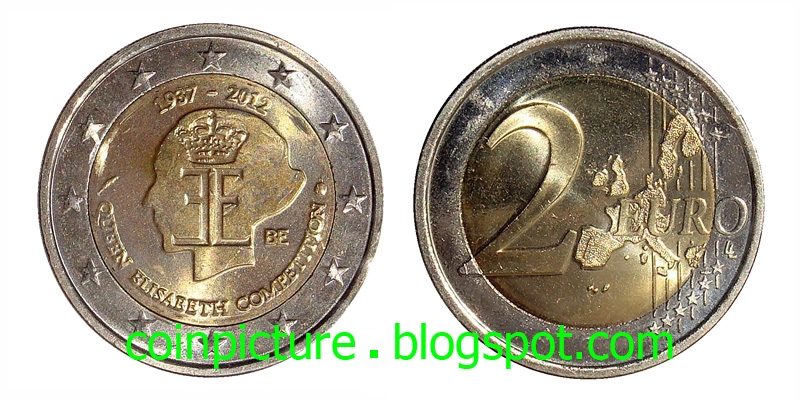 Pièce 2 Euros Queen Elisabeth Competition 1937 2012 Valeur