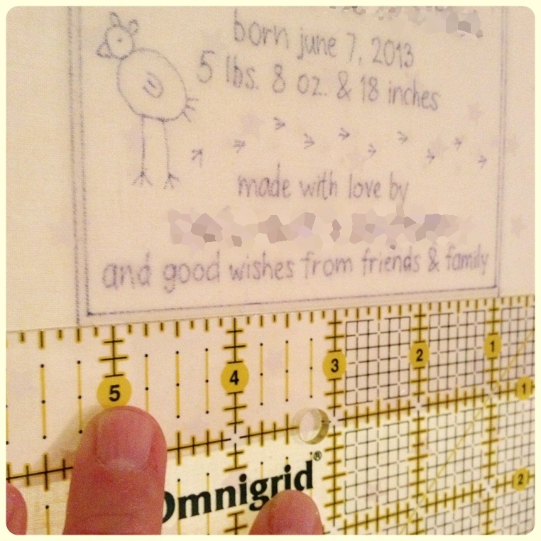 swimming in brine embroidered quilt label tutorial.