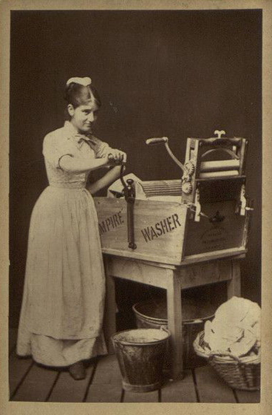 Kristin Holt | Victorian Housekeeping: Washing Blankets. Vintage photo advertising the Empire Washer.