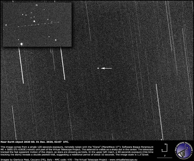 NEO 2020 SO em 01 de dezembro de 2020 às 02h07 UTC - The Virtual Telescope Project