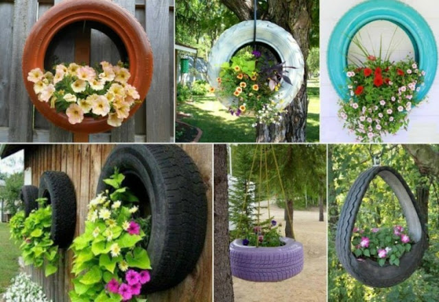 Pneus fleuris, recycler des pneus