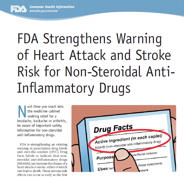 FDA Strengthens Warning of Heart Attack and Stroke Risk for Non-Steroidal Anti- Inflammatory Drugs