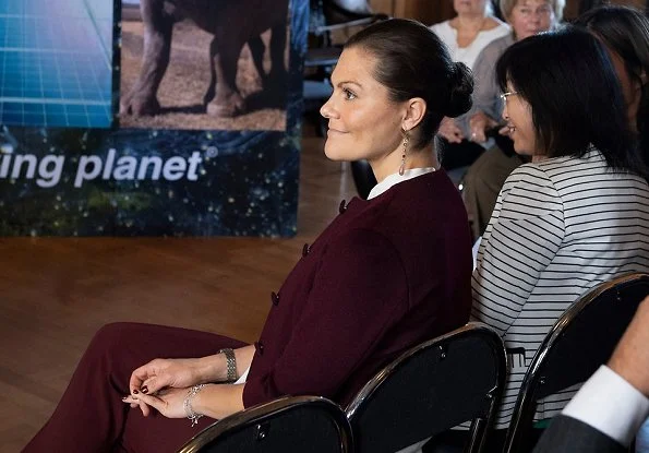 Crown Princess Victoria wore By Malene Birger silk bow blouse and By Malina trousers. Luca Berardi wins WWF's Young Enviromental Hero prize