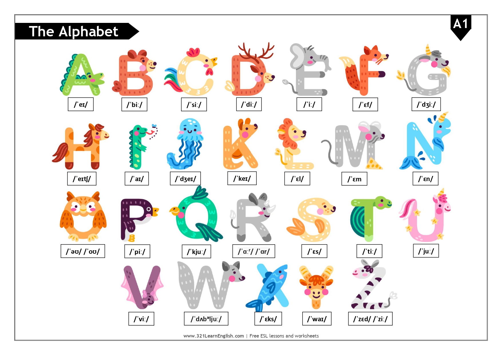 321 Learn Phonetics The English Alphabet Level A1