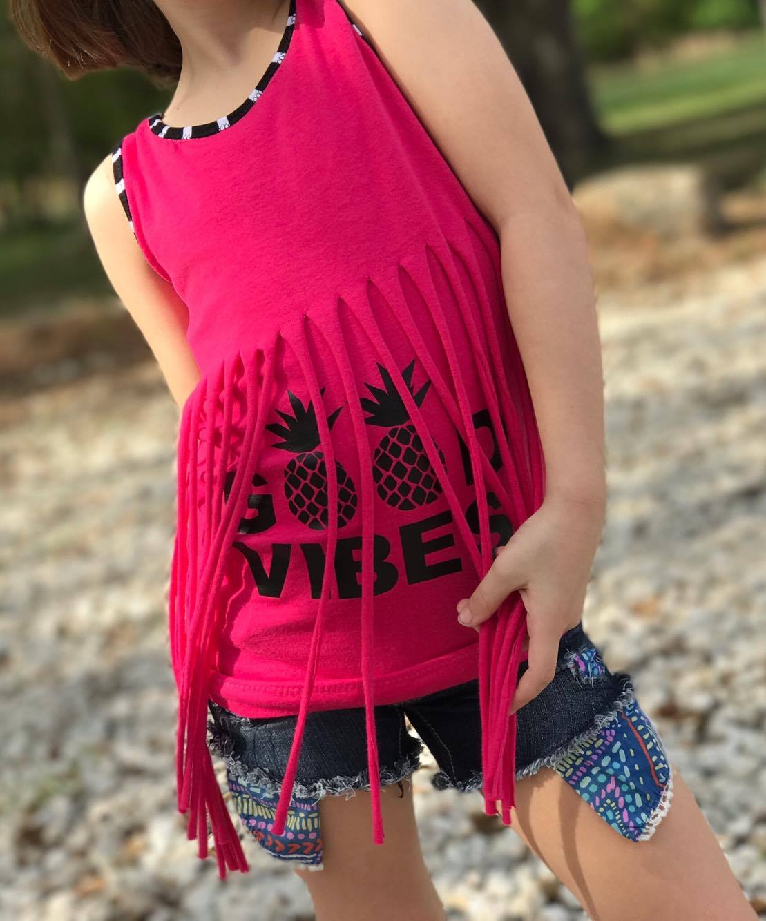 Create Kids Couture Layered Fringe Tank