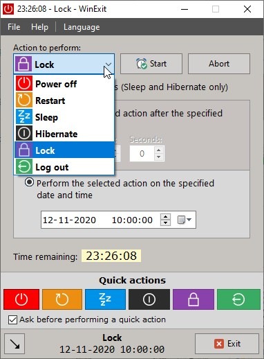 كيفية إغلاق او إعادة تشغيل او قفل الكمبيوتر تلقائياً في اوقات محددة WinExit