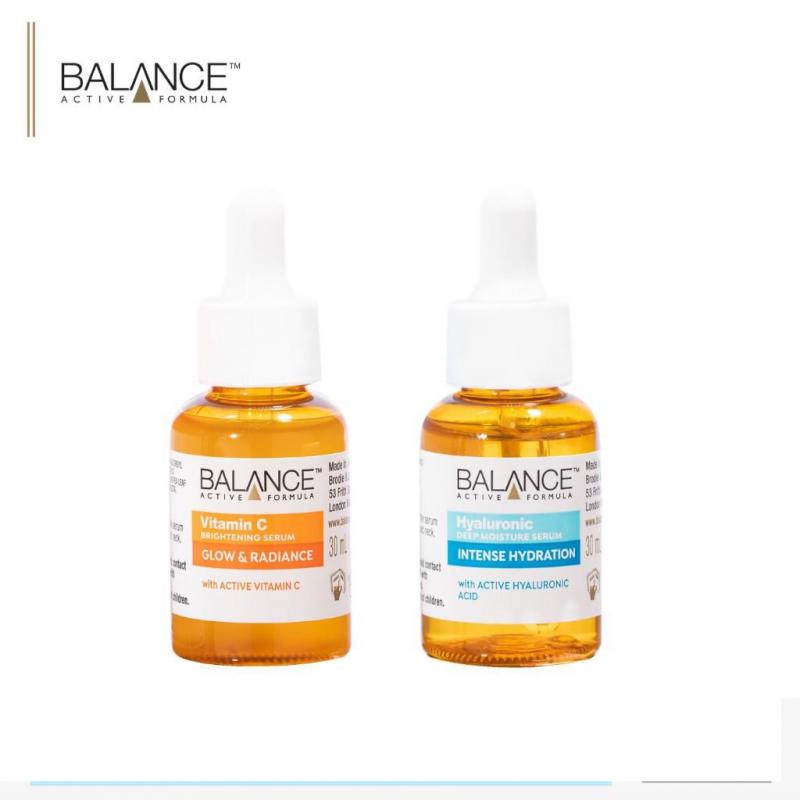 Balance Activd Formula Combo trắng da căng mượt Serum Vitamin C + Serum Hyaluronic 30ml/chai