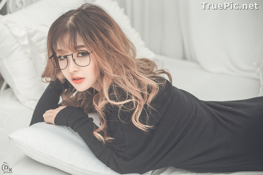 Image Vietnamese Model - Cute Glasses Girl With Black Dress - TruePic.net - Picture-1