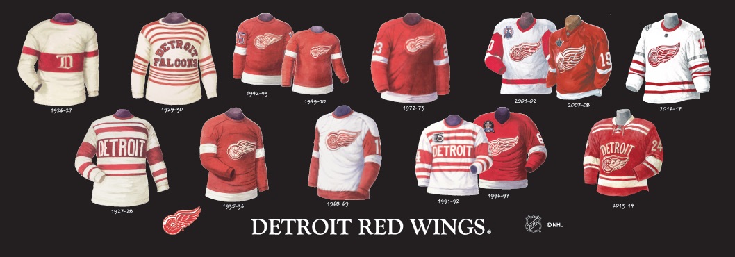 detroit red wings jersey history