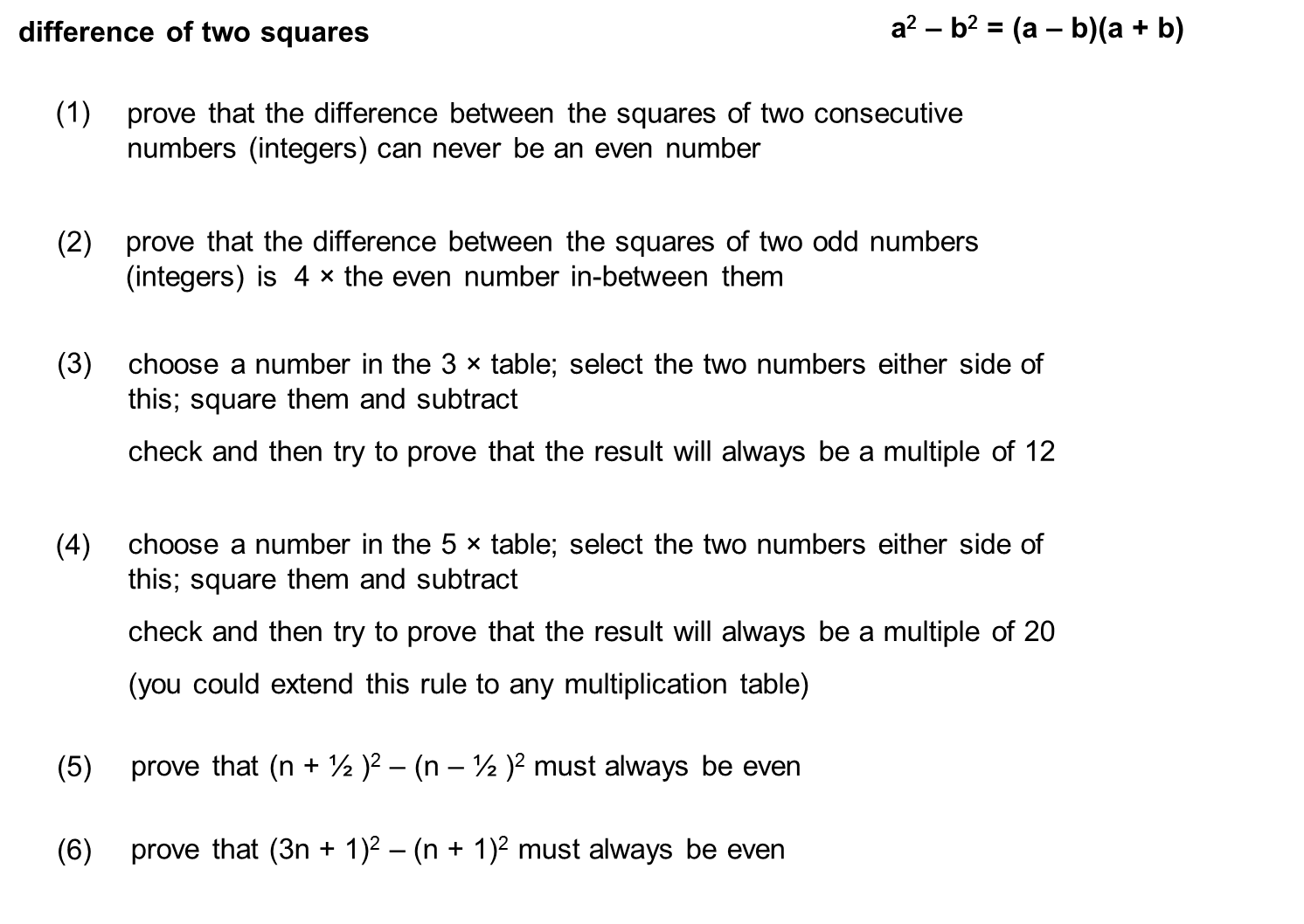MEDIAN Don Steward mathematics teaching difference of two squares (iii)