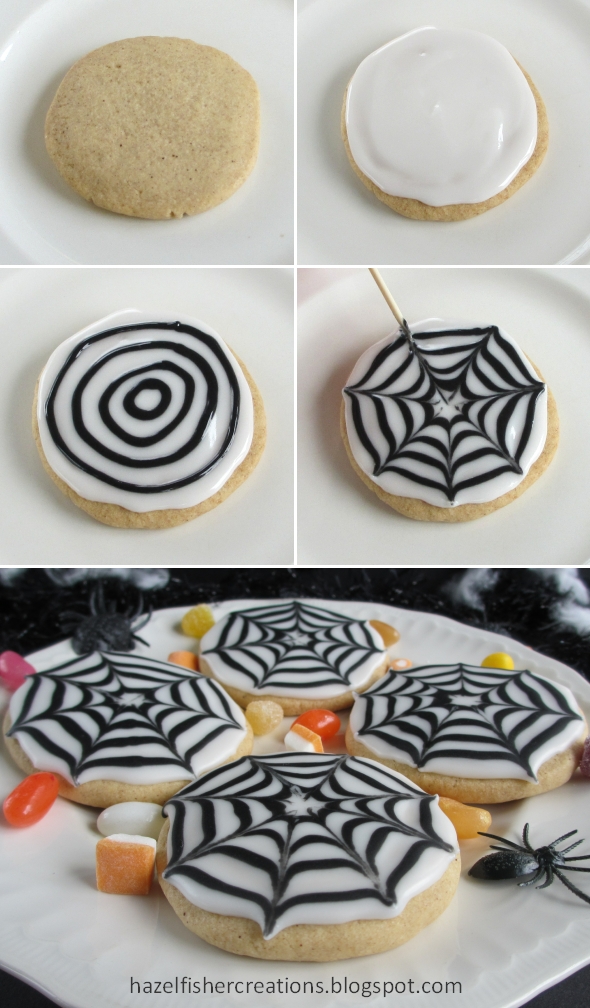 Hazel Fisher Creations Halloween Cookies Recipe and Spider  Icing Tutorial