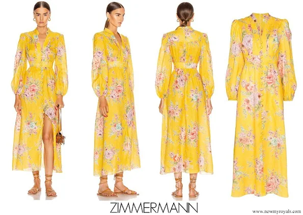 Princess Claire wore Zimmermann Zinnia Button Front Long Dress
