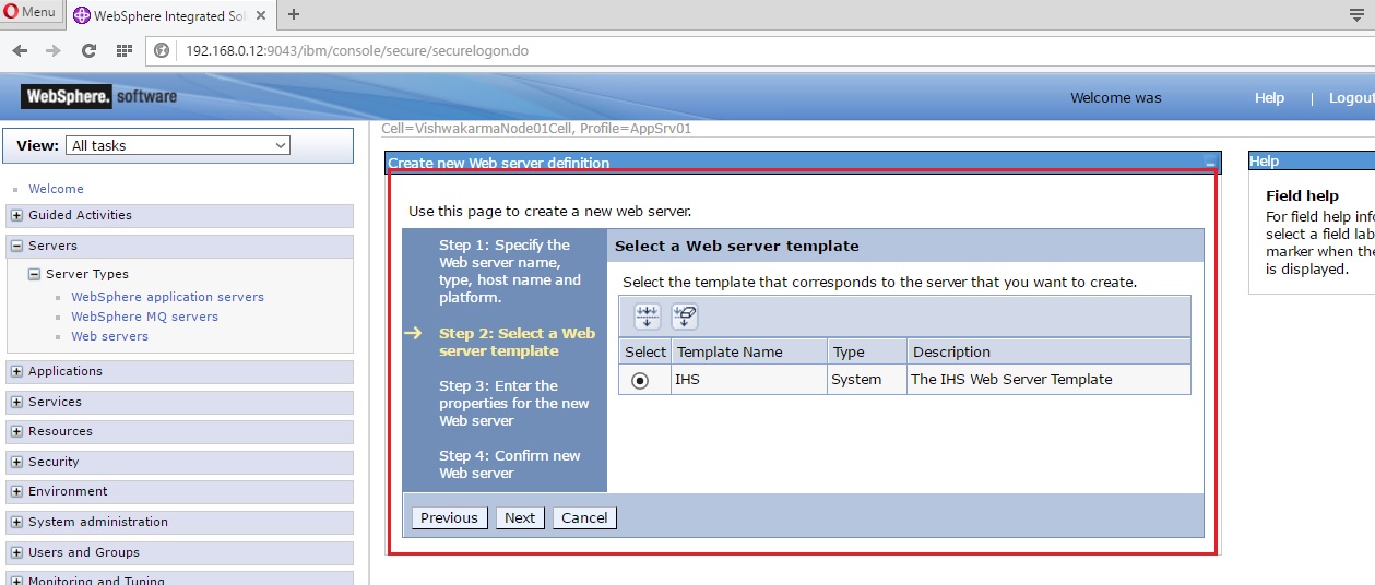 MiddlewareBox How to Create  Server in WAS 8.5