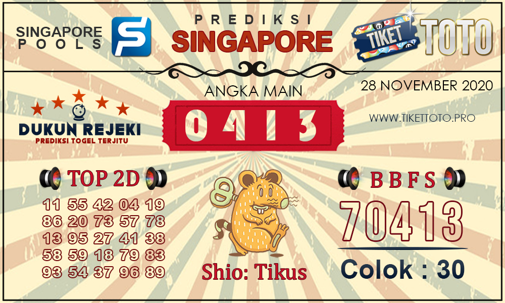 Prediksi Togel SINGAPORE TIKETTOTO 28 NOVEMBER 2020
