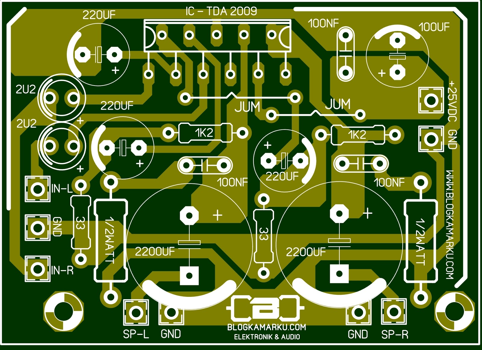 PCB Layout Mini amplifier TDA 2009 – BLOGKAMARKU