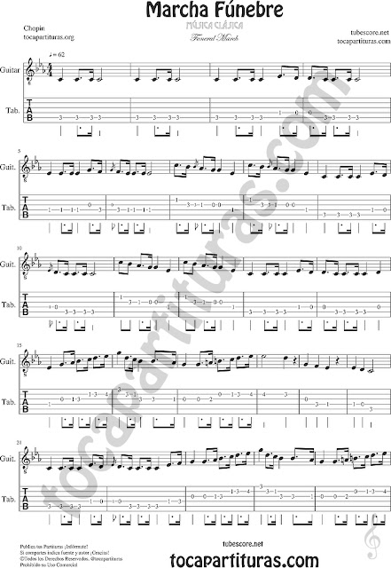  Guitarra Tabs Guitar Tablature Sheet Fingering Music Funeral March