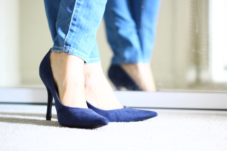Blue Suede Shoes, Floral Vest A•Mused