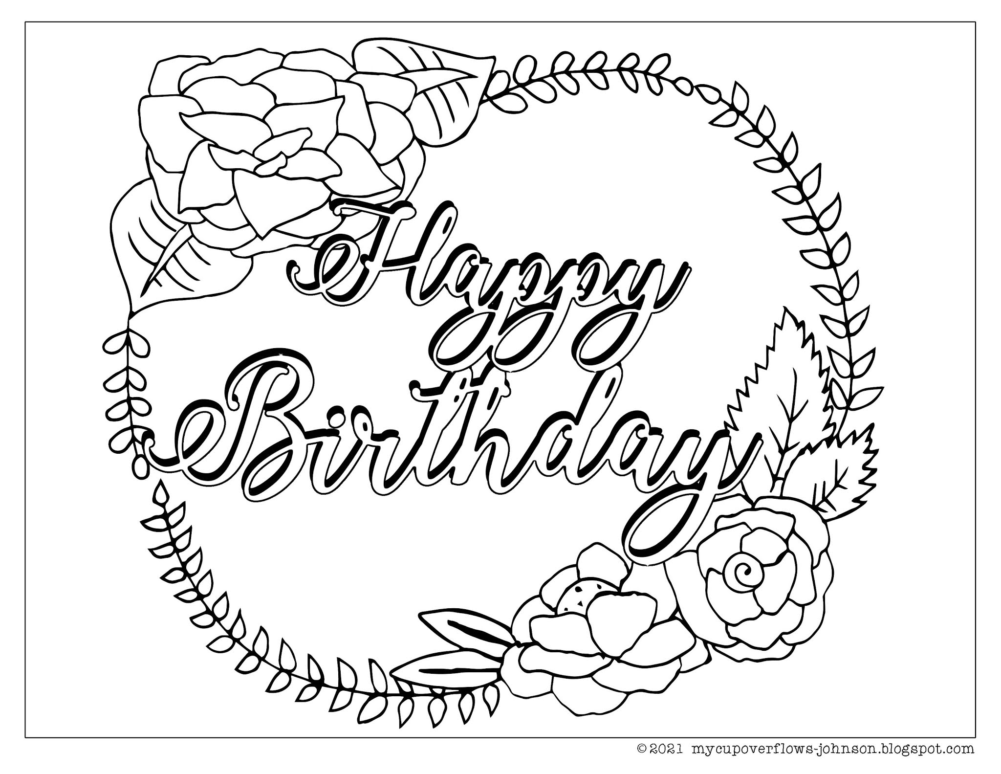 Birthday Border Coloring Pages