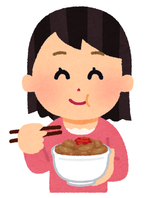 牛丼を食べる人たちのイラスト かわいいフリー素材集 いらすとや