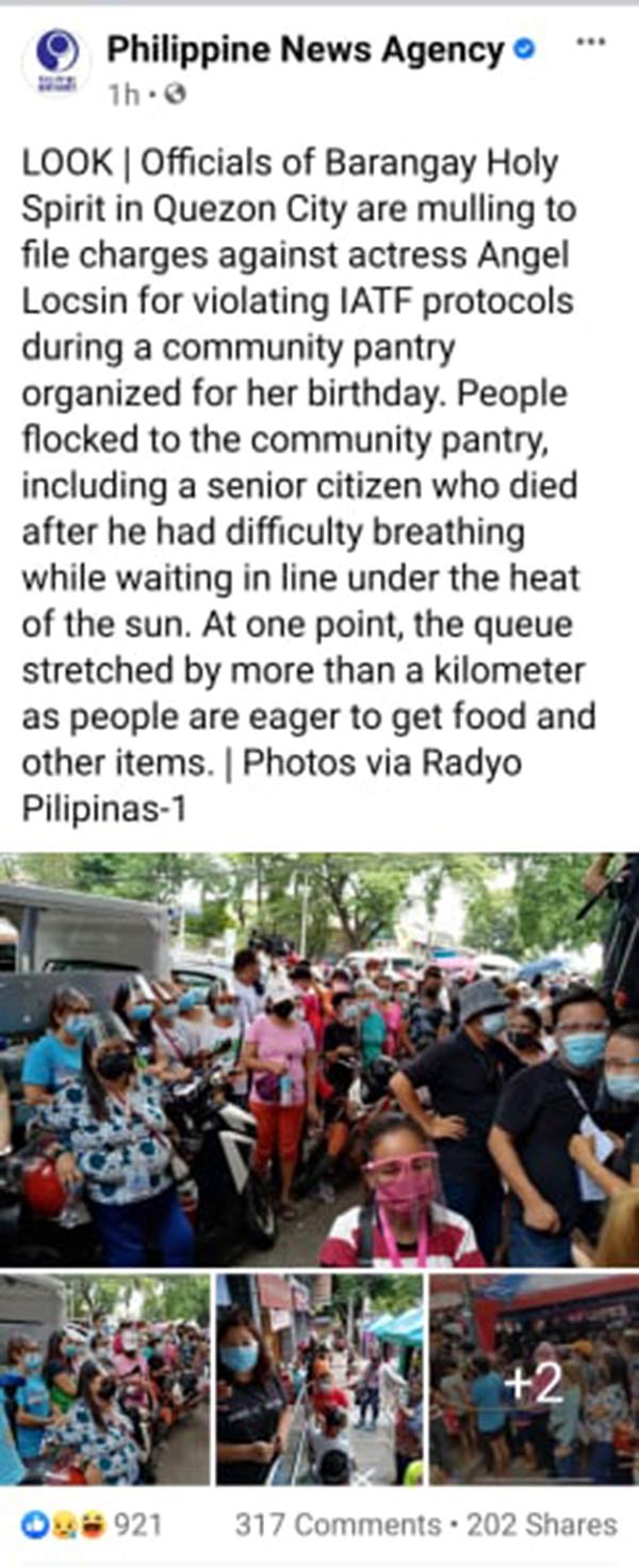 Brgy. Holy Spirit pinagiisipan kung sasampahan ng reklamo si Angel