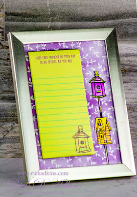 Learn how to make a super easy Desktop Memo Board with the Garden Birdhouses Stamp Set from Stampin' Up! Click here for details