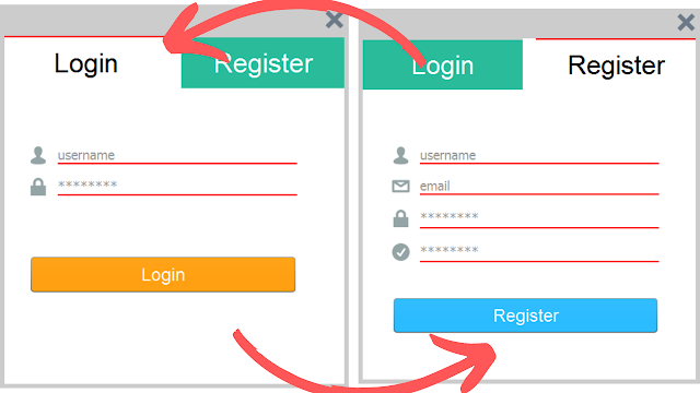 Java - Login And Register Form Design In One Window
