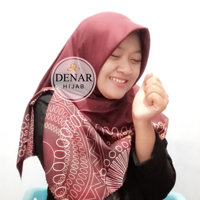 Kerudung Segi Empat Voal Waterproof Motif Jilbab Syari Terbaru Denar Hijab