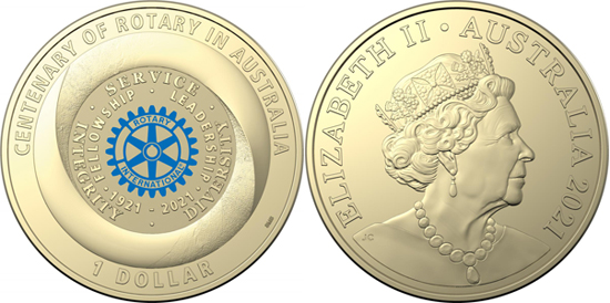 Australia 1 dollar 2021 - Centenary of Rotary