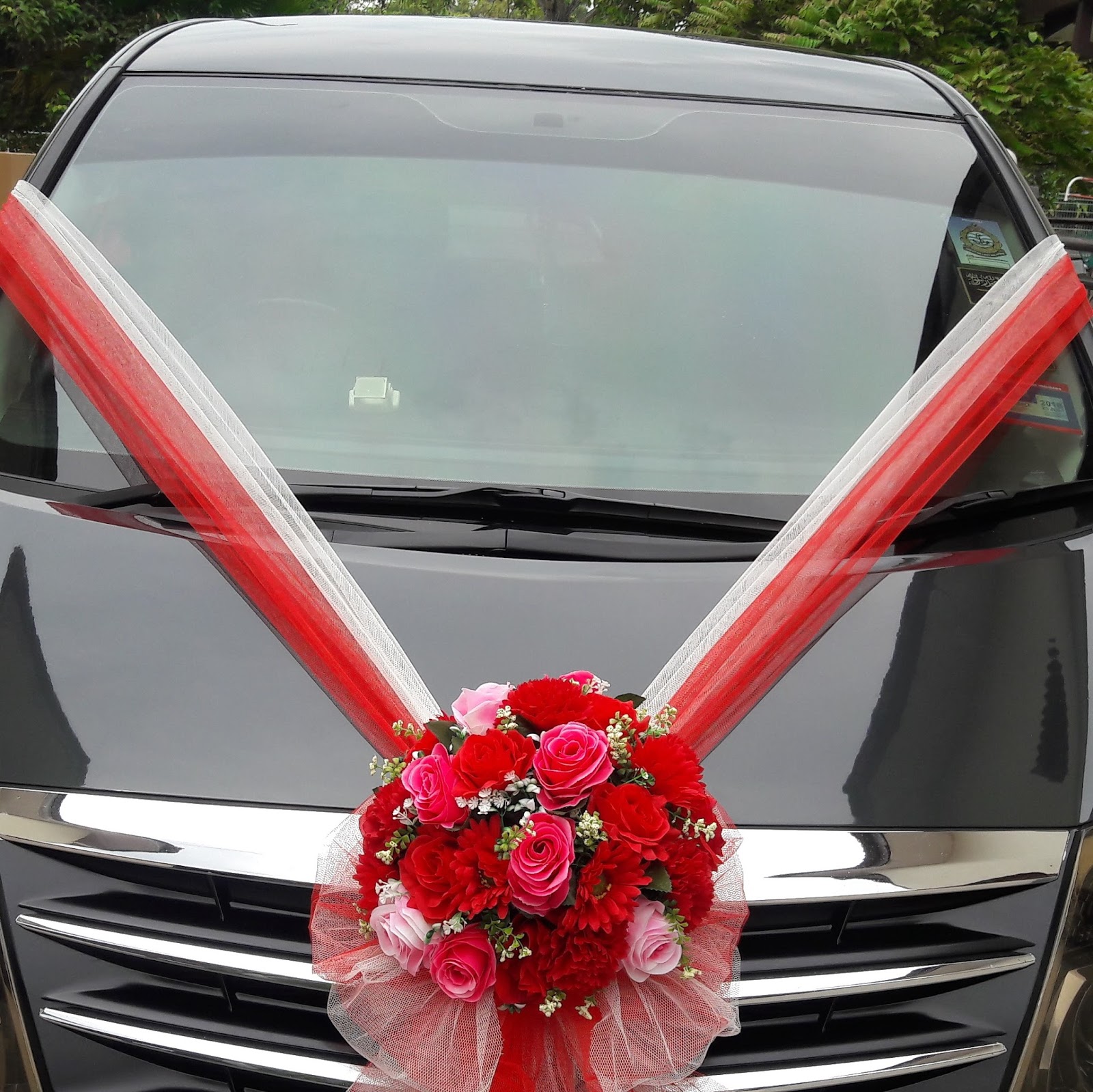 Wedding Car Deco Hiasan Kereta Pengantin Selangor: Red colour wedding