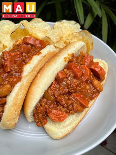 mau cocina de todo recetas chili dogs chilidogs piñateros chilibeans