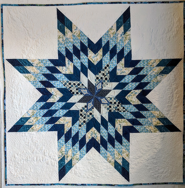 Blue Lone Star grandmother quilt