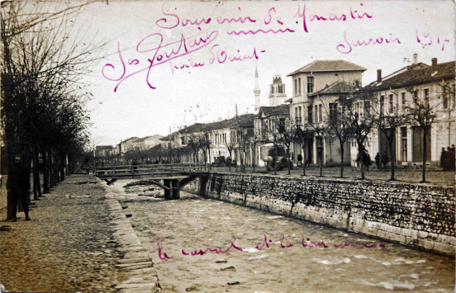 Dragor River - Bitola during the First World War. View toward the Clock Tower (Photo: René Brisset)