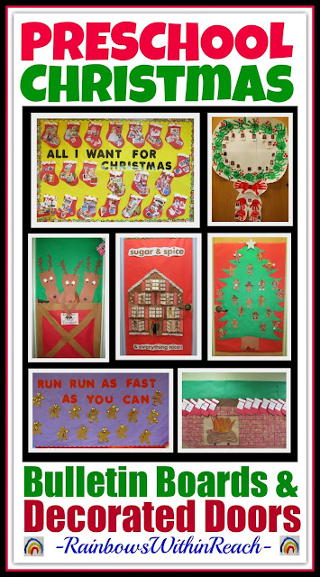 Christmas Bulletin Boards and Decorated Classroom Doors via RainbowsWithinReach
