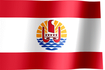 The waving flag of French Polynesia (Animated GIF) (Drapeau de la Polynésie française)