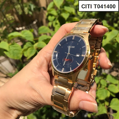 Đồng hồ nam dây inox mạ màu vàng sang trọng Citi T041400