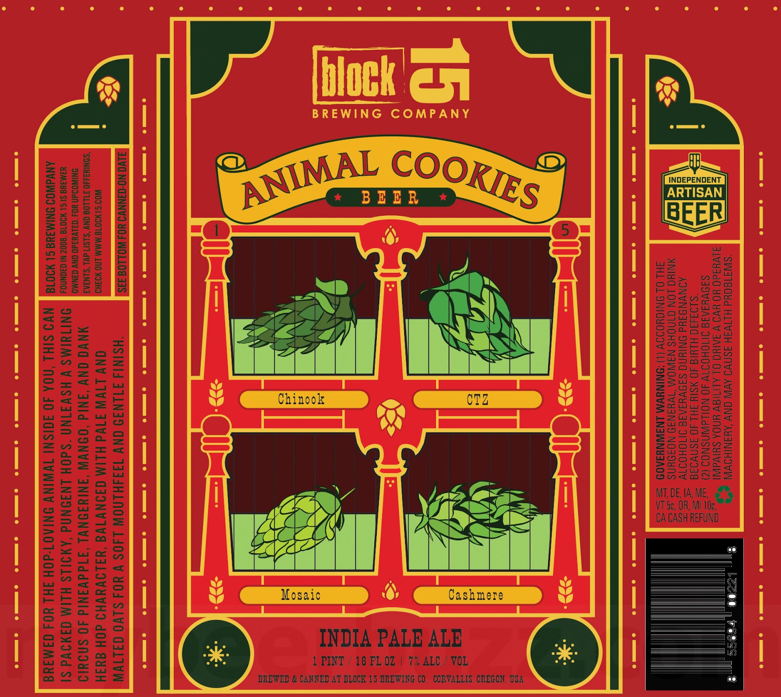 Block 15 Brewing Cosmic Cold Brew, Figgy Pudding, Animal Cookies