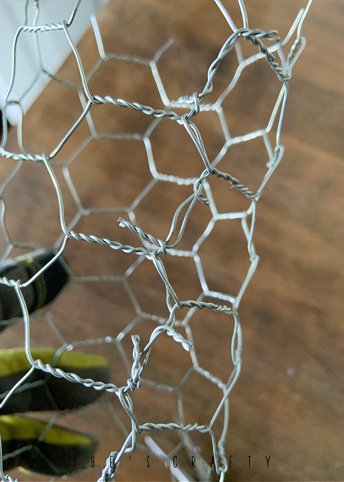 How to make a chicken wire cloche - bend wires with needle nose pliers