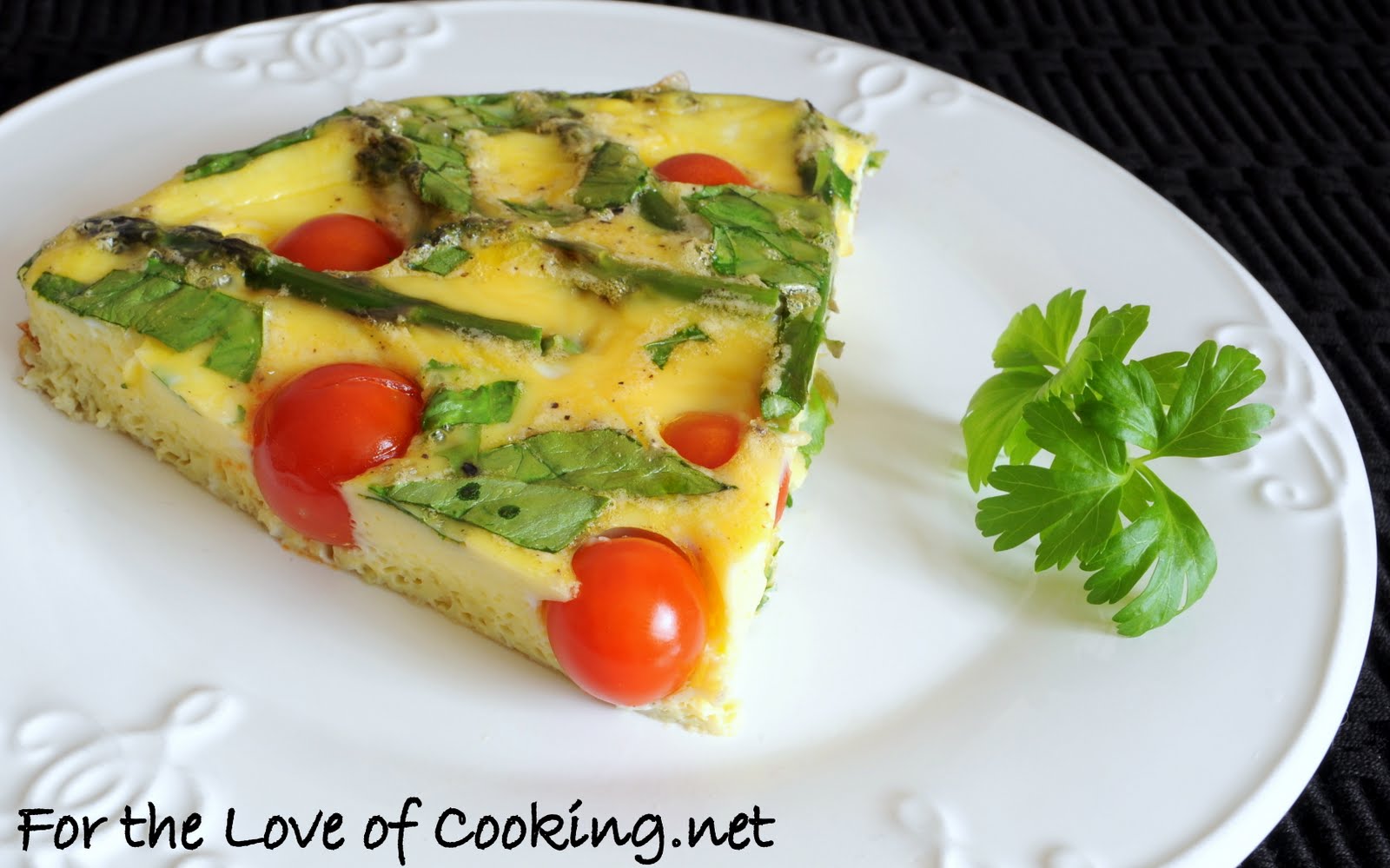 Asparagus, Tomato, and Spinach Frittata For the Love of Cooking