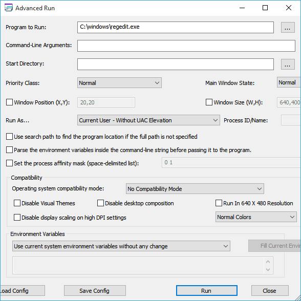 AdvancedRun pour PC Windows