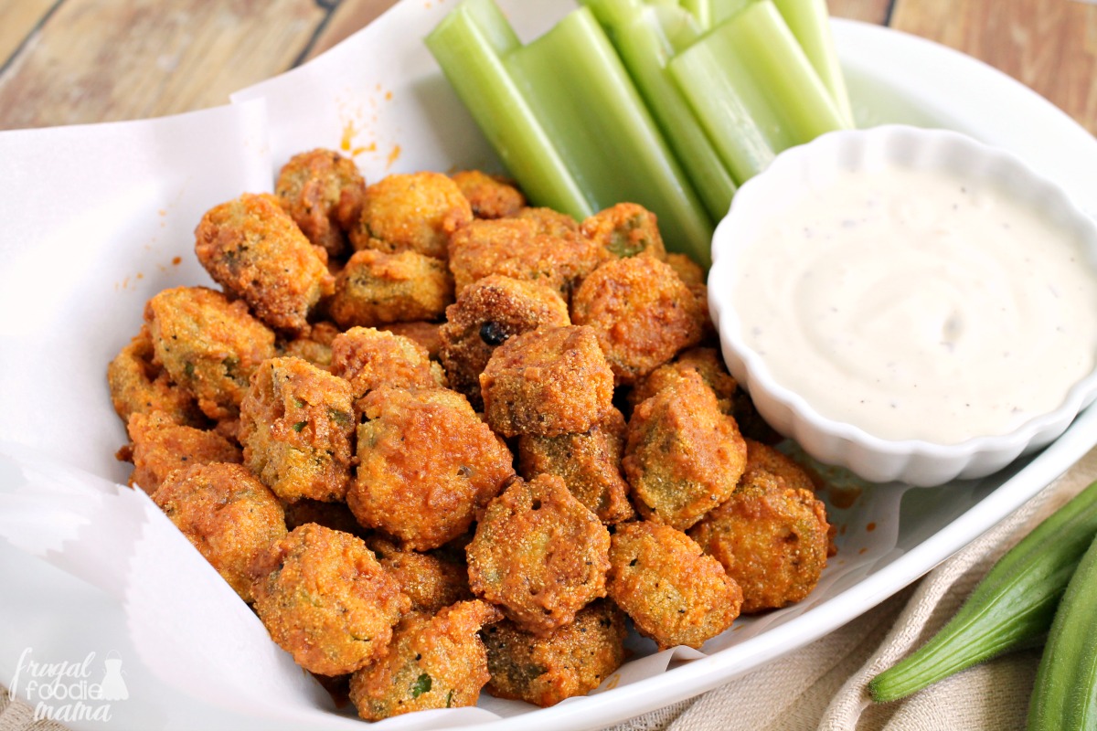 Frugal Foodie Mama Buffalo Fried Okra