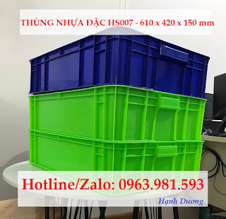 Thùng nhựa đặc HS007, sóng nhựa bít HS007, khay nhựa HS007, hộp nhựa HS007