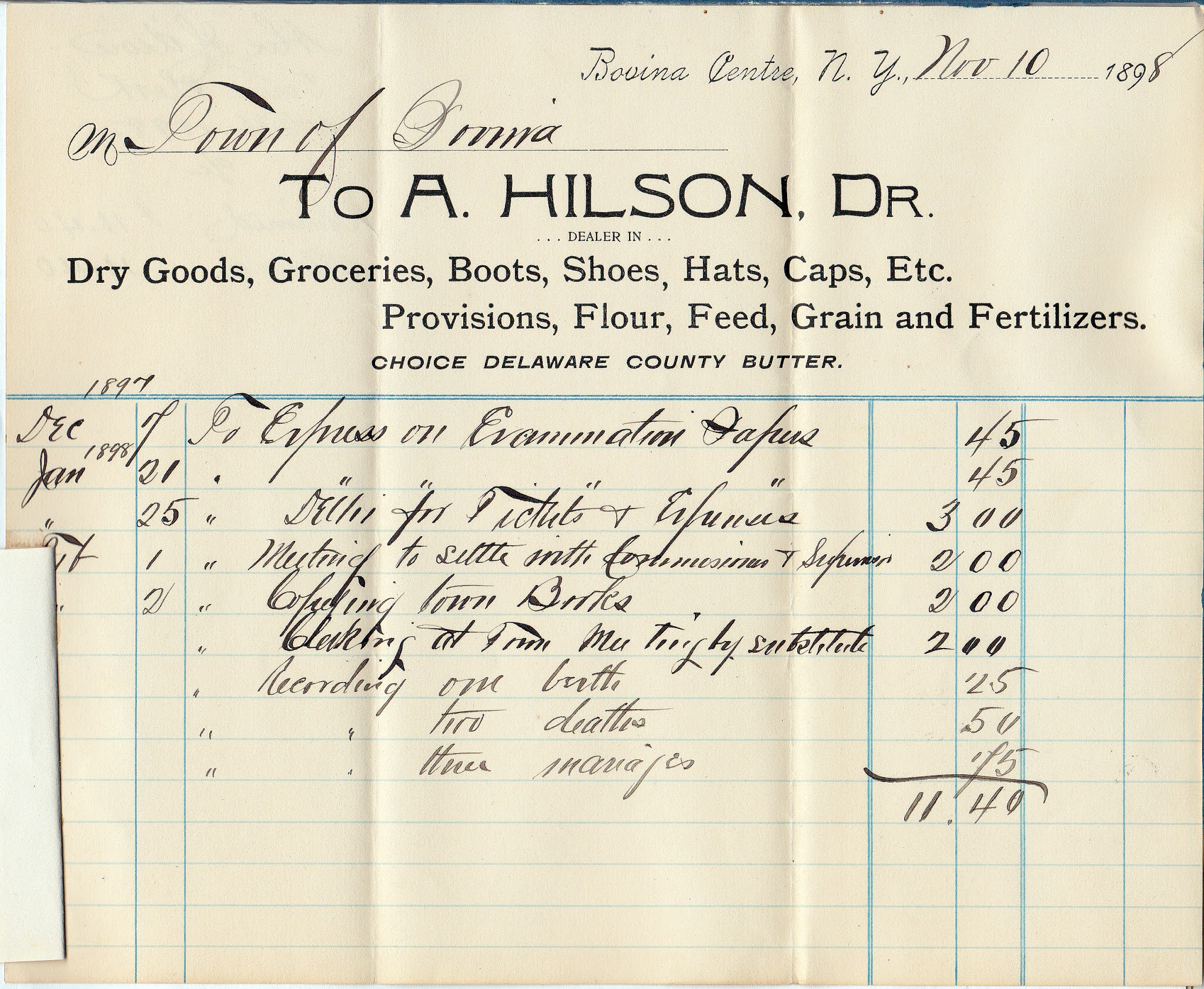 Bovina (NY) History This Day in Bovina for November 2020