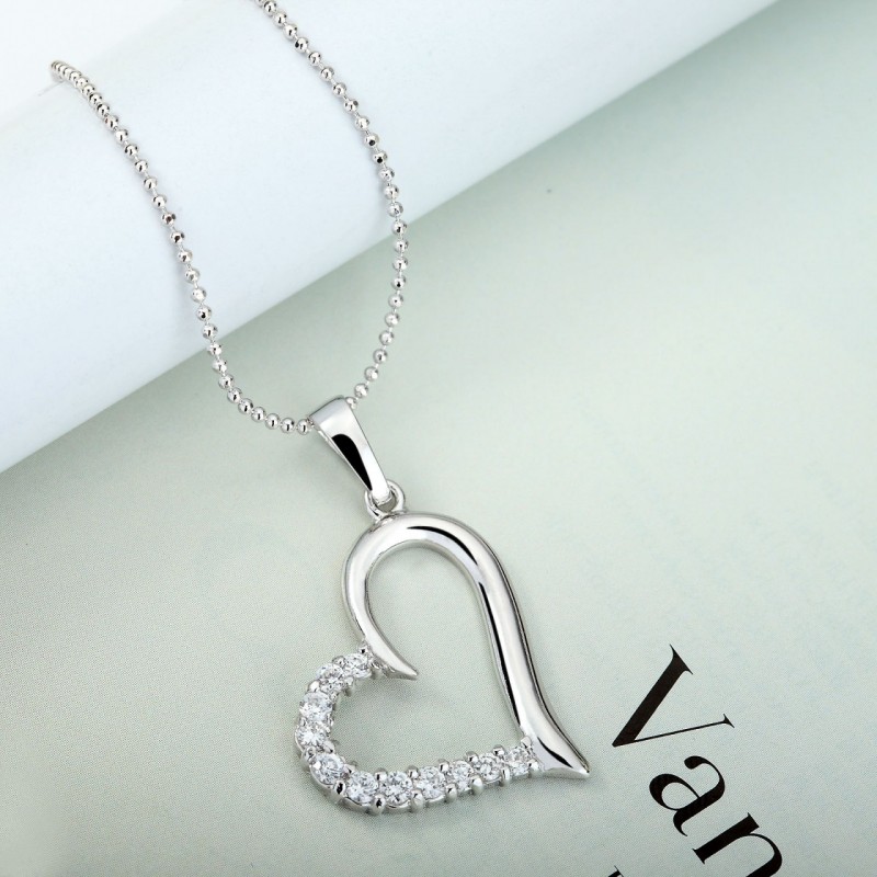 OKAJewelry Show: CZ heart pendant necklace for Mother's Day