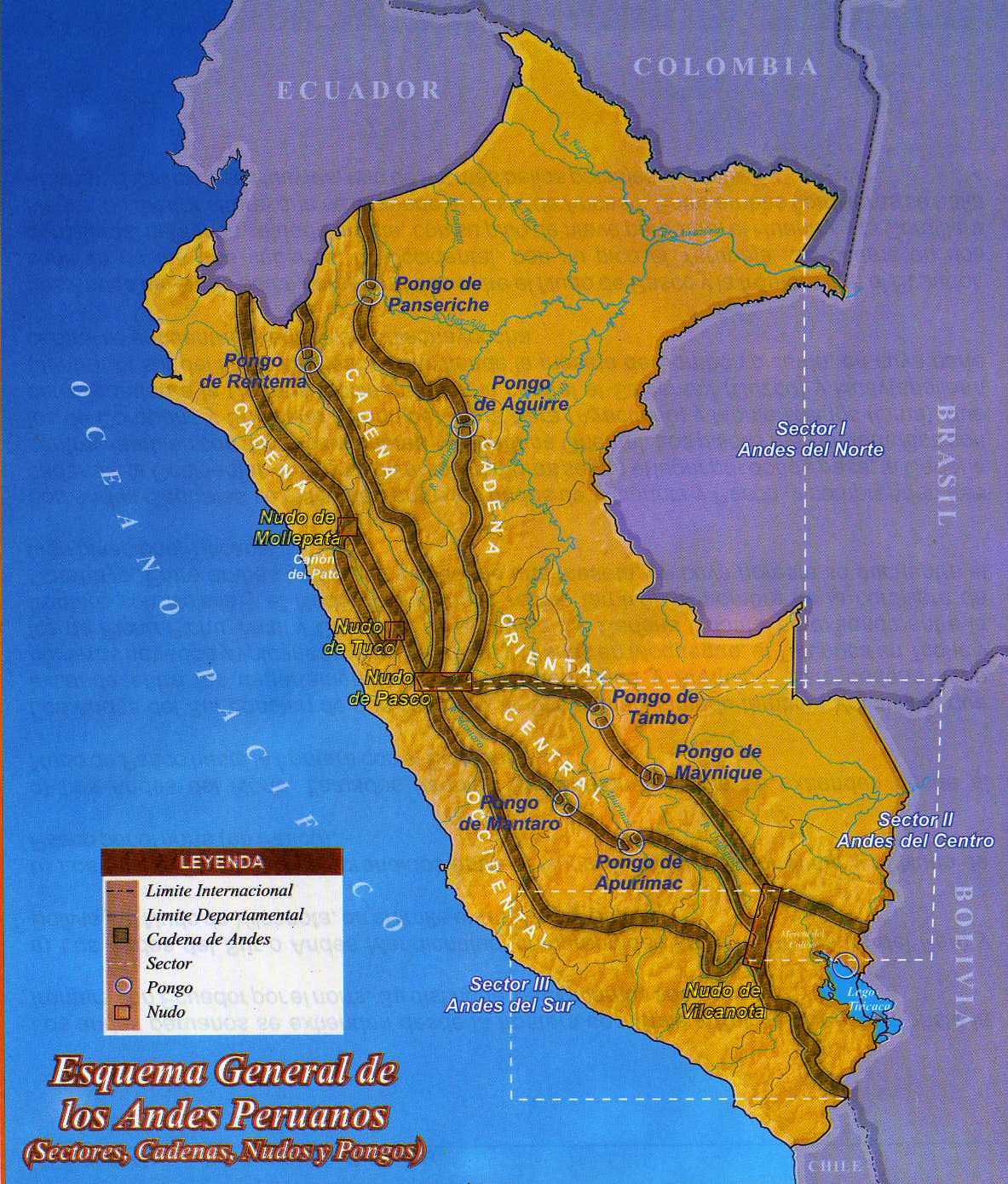 Informacion Cultural MAPA DEL ESQUEMA GENERAL DEL LOS ANDES PERUANOS
