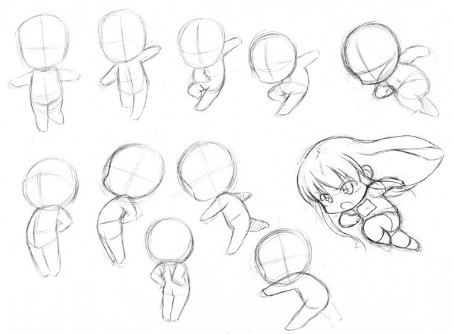 Pose Reference Chibi - Cuerpos Plantillas estilo Chibi para Dibujar   Desenhos de chibi, Inspiração de desenho, Tutoriais de desenho a lápis